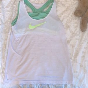 Nike dry fit tank top with built-in sports bra.